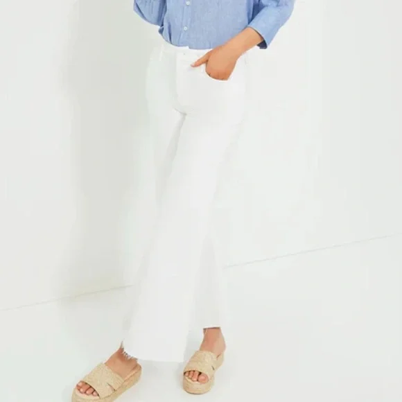 MOTHER Women's White Flare Jeans